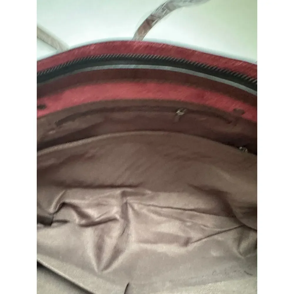 NWOT Elegant Faux Leather Tote with Removable Long Strap in Chocolate Brown